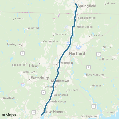 Amtrak Northeast Regional map