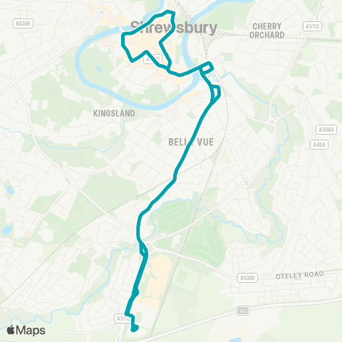 Arriva Midlands Meole Brace P&R - Meole Brace P&R map