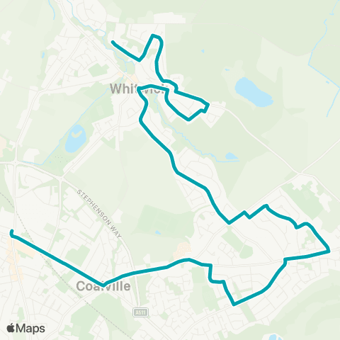 Arriva Midlands Memorial Square - Oakham Drive map