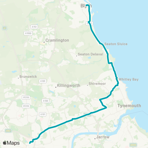 Arriva North East  map