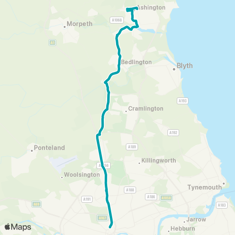 Arriva North East  map