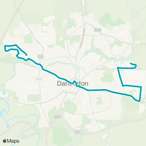Arriva North East The Deacon 2 - Badminton Close map