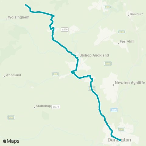 Arriva North East Inkerman / Turning Circle - Tubwell Row map