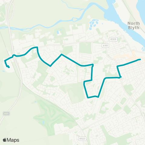 Arriva North East Bus Sta - Bebside Rail Sta Car Park map