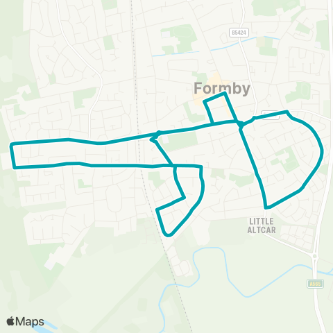 Arriva North West Formby Village - Formby Village map