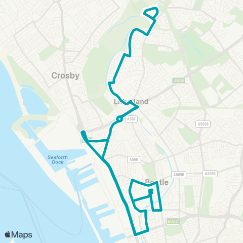 Arriva North West Bootle Bus Sta - Bootle New Strand Sta map