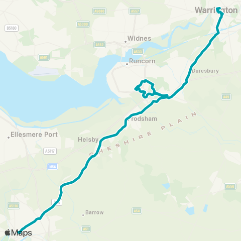 Arriva North West Warrington Bus Interchange Stand G - Chester Bus Interchange map