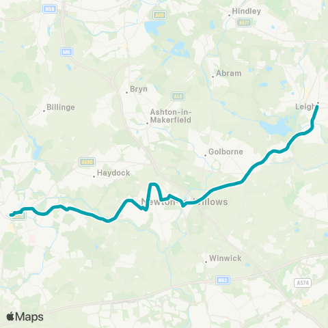 Arriva North West Leigh Bus Station - World of Glass map