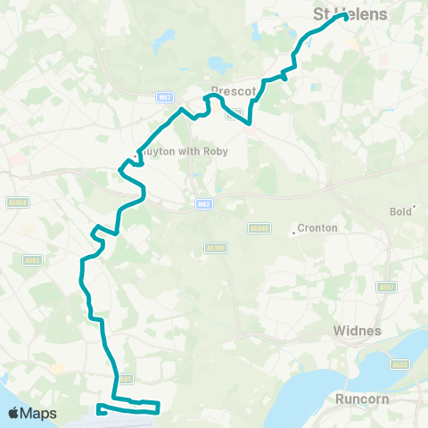 Arriva North West Chalon Way W - Liverpool John Lennon Airport map
