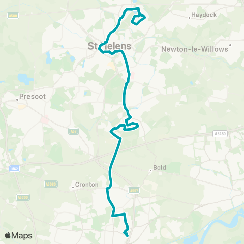 Arriva North West Coalville Road - Green Oaks map