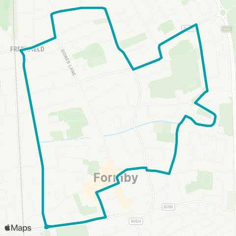 Arriva North West Formby Village - Formby Village map