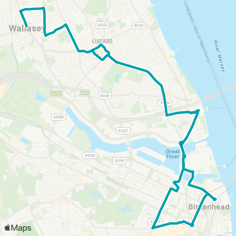 Arriva North West St Johns Road - St Johns Road map