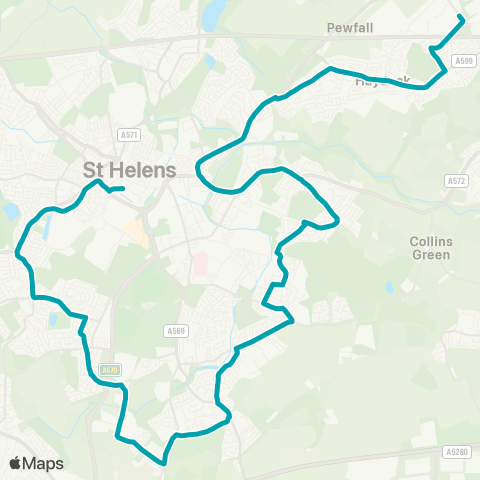 Arriva North West Hall Wood Avenue - Church Street map