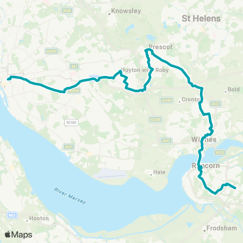 Arriva North West Halton Hospital - Queen Square Bus Sta map