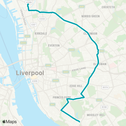 Arriva North West Bootle Bus Station - Aigburth Vale map