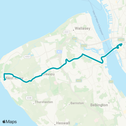 Arriva North West West Kirby Station - Hood Street map