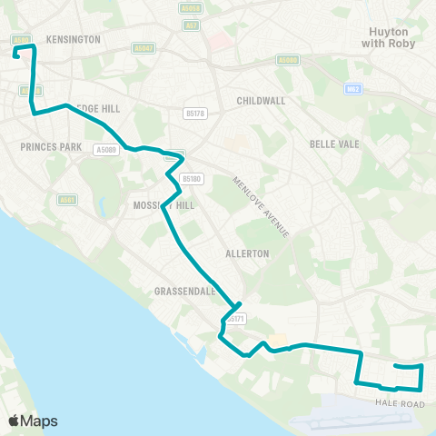 Arriva North West Morrisons - Daulby Street map