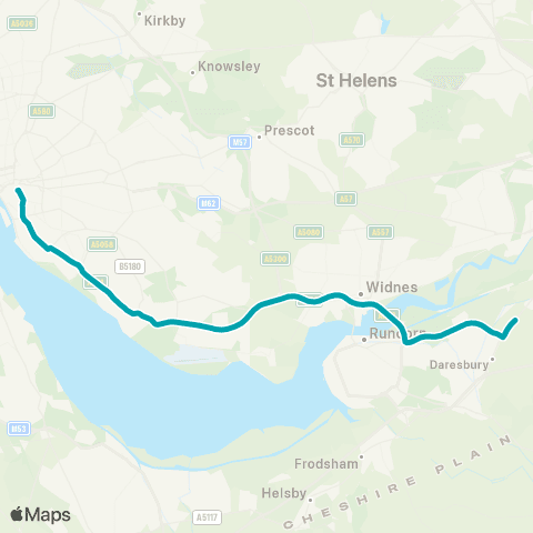 Arriva North West Great Charlotte Street - Hobb Lane map