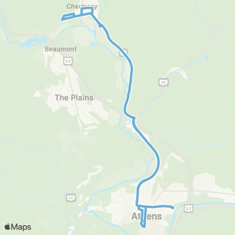 Athens Public Transit Line 6 Chauncey map