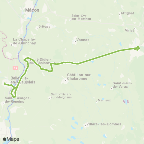 ARA Cars Région Ain Belleville-Bourg en Bresse map