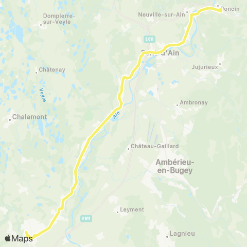 ARA Cars Région Ain Meximieux-Poncin map