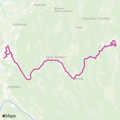 ARA Cars Région Ain Hauteville-Tenay-Ambérieu en Bugey map