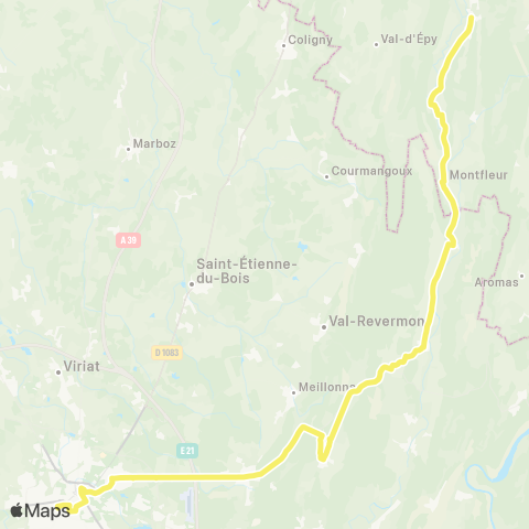 ARA Cars Région Ain St-Julien sur Suran-Bourg en Bresse map