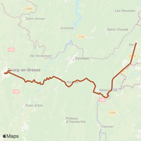ARA Cars Région Ain Gex-Bourg en Bresse map
