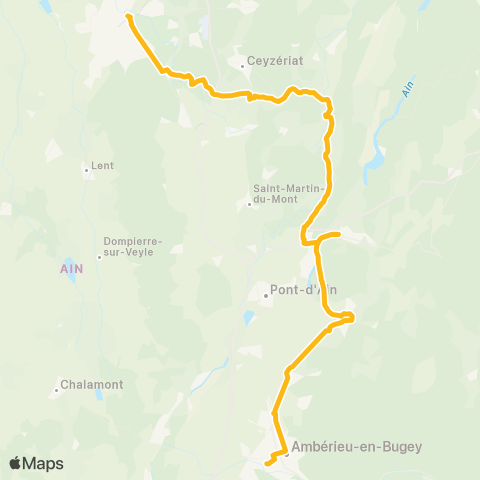 ARA Cars Région Ain Ambérieu en B.-Bohas-Bourg en B. map