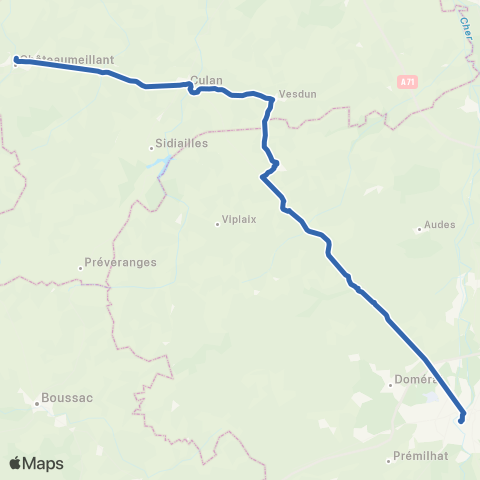 ARA Cars Région Alllier Réservation Châteaumeillant - Montluçon map