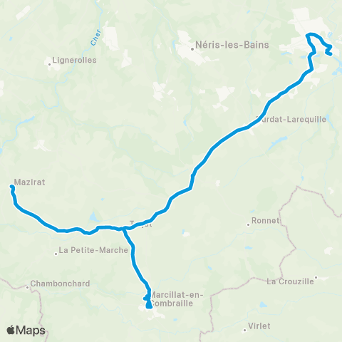 ARA Cars Allier - Scolaire Navettes map