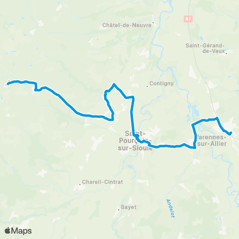 ARA Cars Allier - Scolaire 101 map