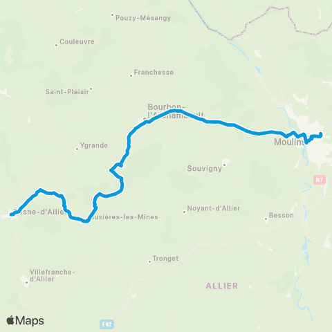 ARA Cars Allier - Scolaire 104 map