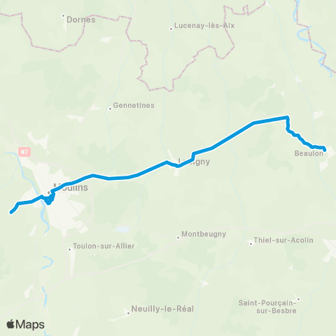 ARA Cars Allier - Scolaire 130 map