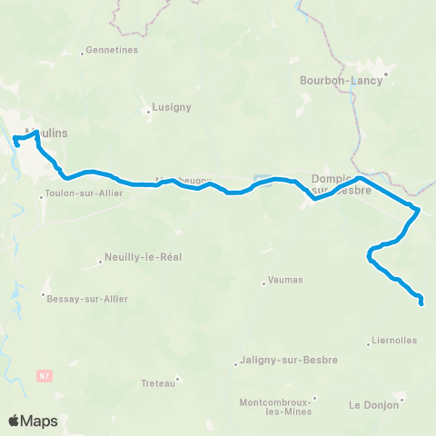 ARA Cars Allier - Scolaire 135 map
