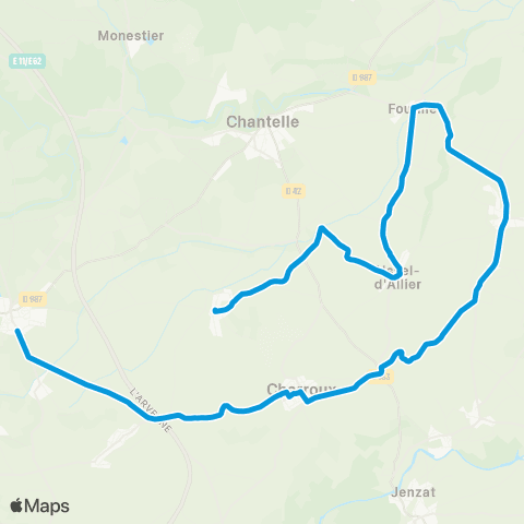 ARA Cars Allier - Scolaire 206 map
