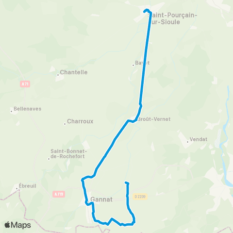 ARA Cars Allier - Scolaire 337 map