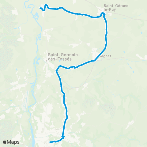 ARA Cars Allier - Scolaire 350 map