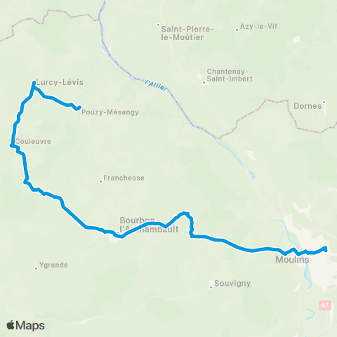ARA Cars Allier - Scolaire 103 map
