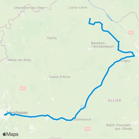 ARA Cars Allier - Scolaire 110 map