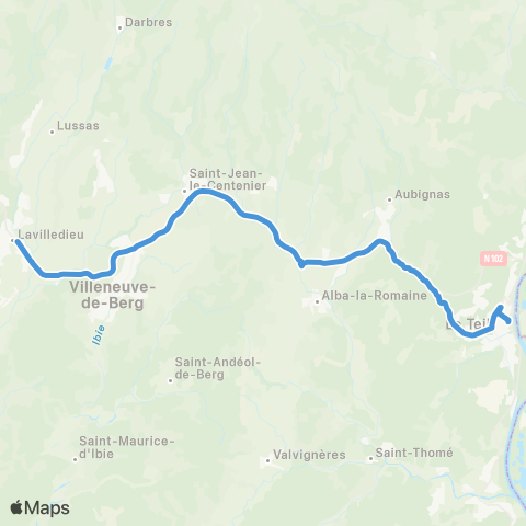 ARA Cars Région Ardèche Aubenas - Lavilledieu - Montélimar map