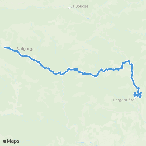 ARA Cars Ardèche - Scolaire Largentiere - École de Ste-Foy / Valgorge - Largentiere map