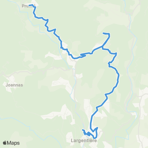 ARA Cars Ardèche - Scolaire Valgorge - Largentiere map