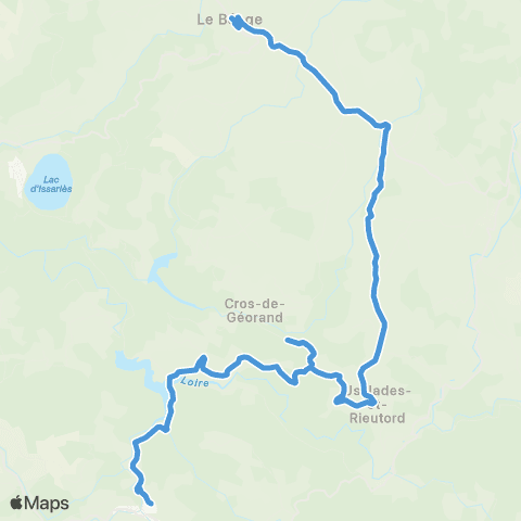 ARA Cars Ardèche - Scolaire Le Béage - St Cirgues en Montagne map