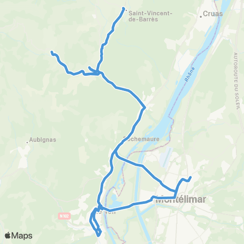 ARA Cars Ardèche - Scolaire Regies Municipales map