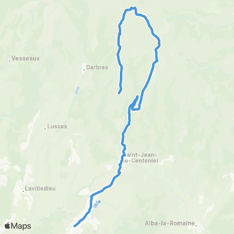 ARA Cars Ardèche - Scolaire Mézilhac - Antraigues map
