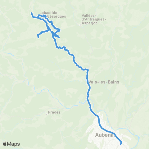 ARA Cars Ardèche - Scolaire Sceautres - Berzeme map
