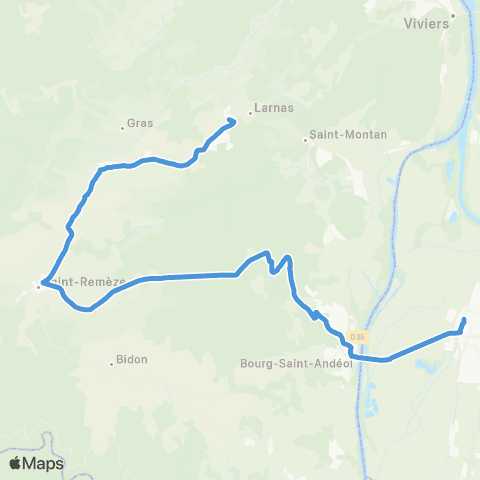 ARA Cars Ardèche - Scolaire Bidon - Saint-Marcel-d'Ardeche map