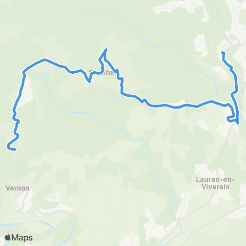 ARA Cars Ardèche - Scolaire Tauriers - Largentiere / Laurac-Montréal map