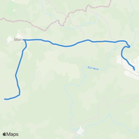 ARA Cars Ardèche - Scolaire Intres - mars - St Agreve / St Agreve-le Chambon s/ Lignon map